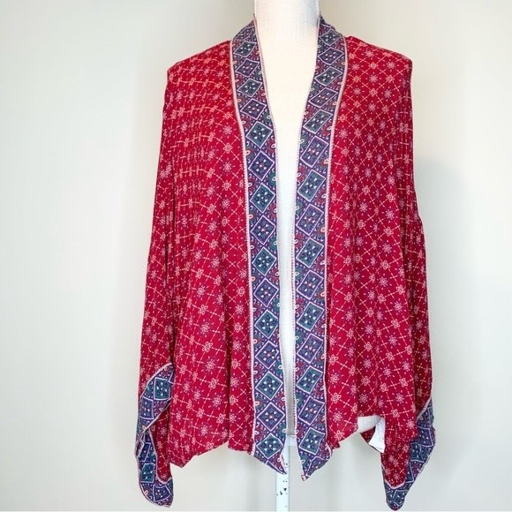Forever 21 Open Front  Lightweight Boho Cardigan Kimono Cover Up Large